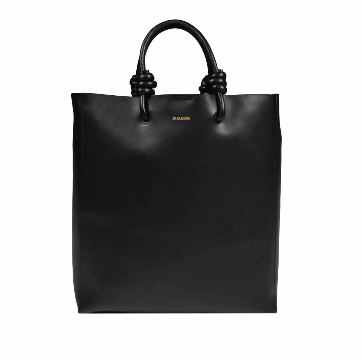 Borsa Giro Tote media in vera pelle nera Jil Sander