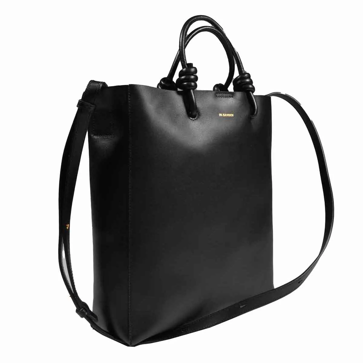 Borsa Giro Tote media in vera pelle nera Jil Sander