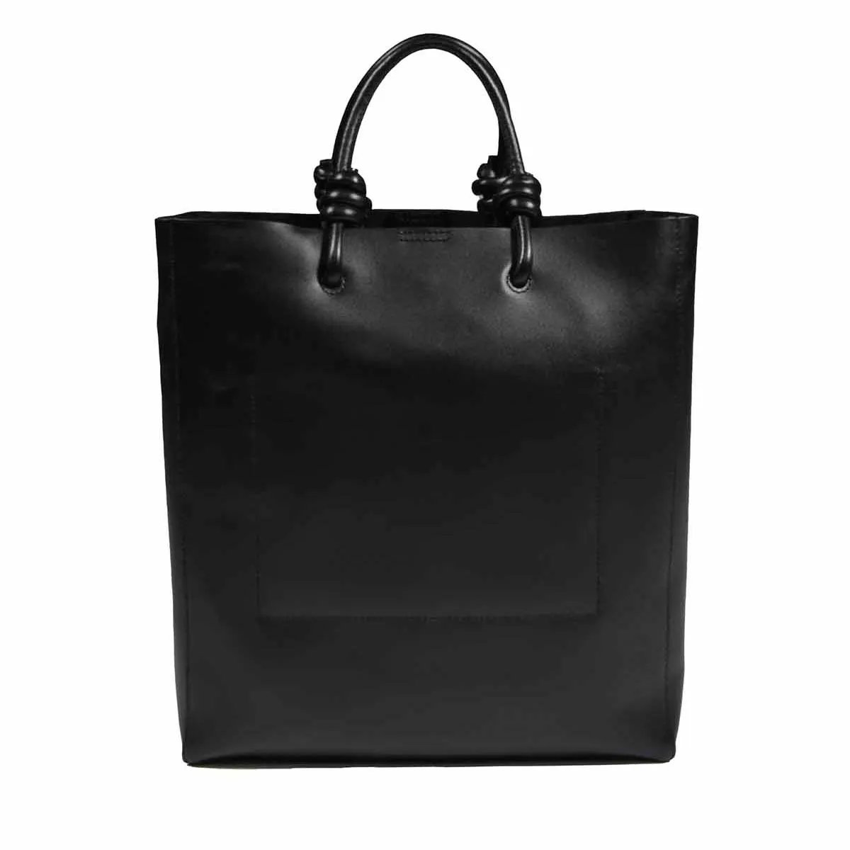 Borsa Giro Tote media in vera pelle nera Jil Sander