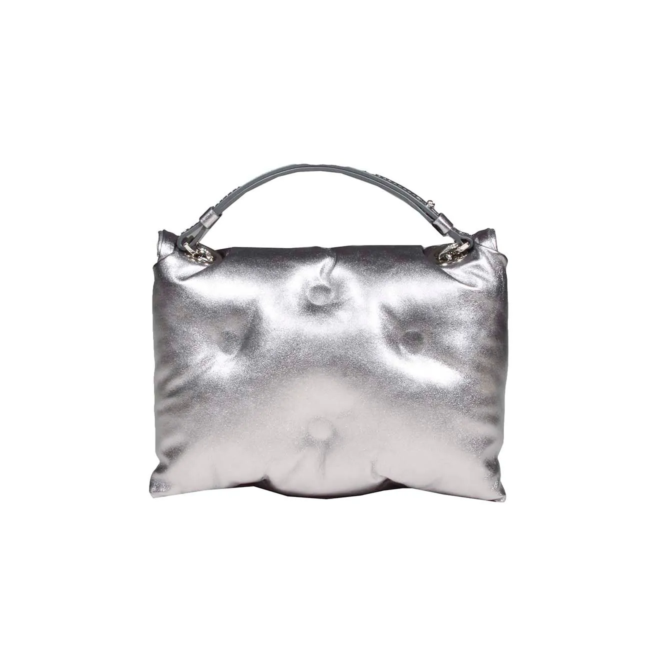 Borsa Glam Slam Flap piccola in pelle argento Maison Margiela