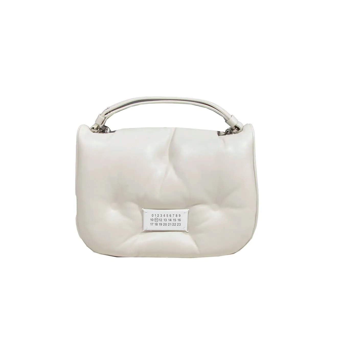 Borsa Glam Slam Flap piccola in pelle bianco gesso Maison Margiela