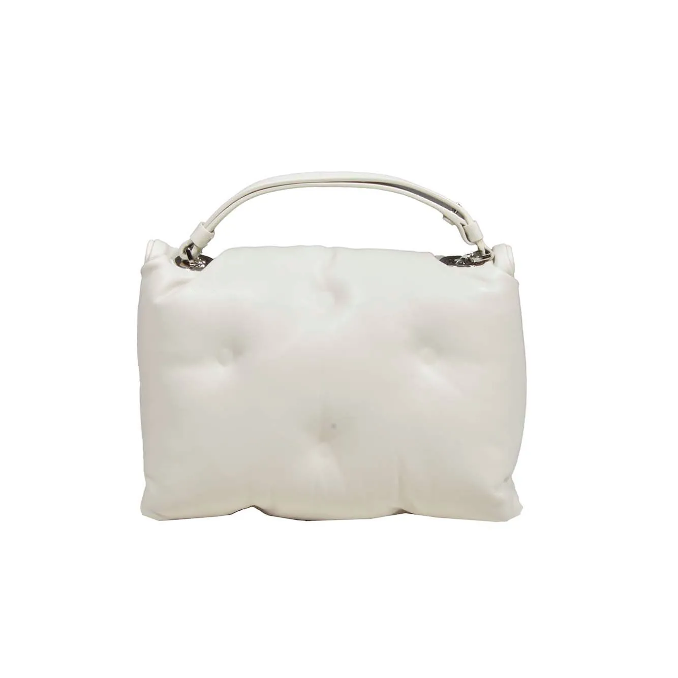 Borsa Glam Slam Flap piccola in pelle bianco gesso Maison Margiela