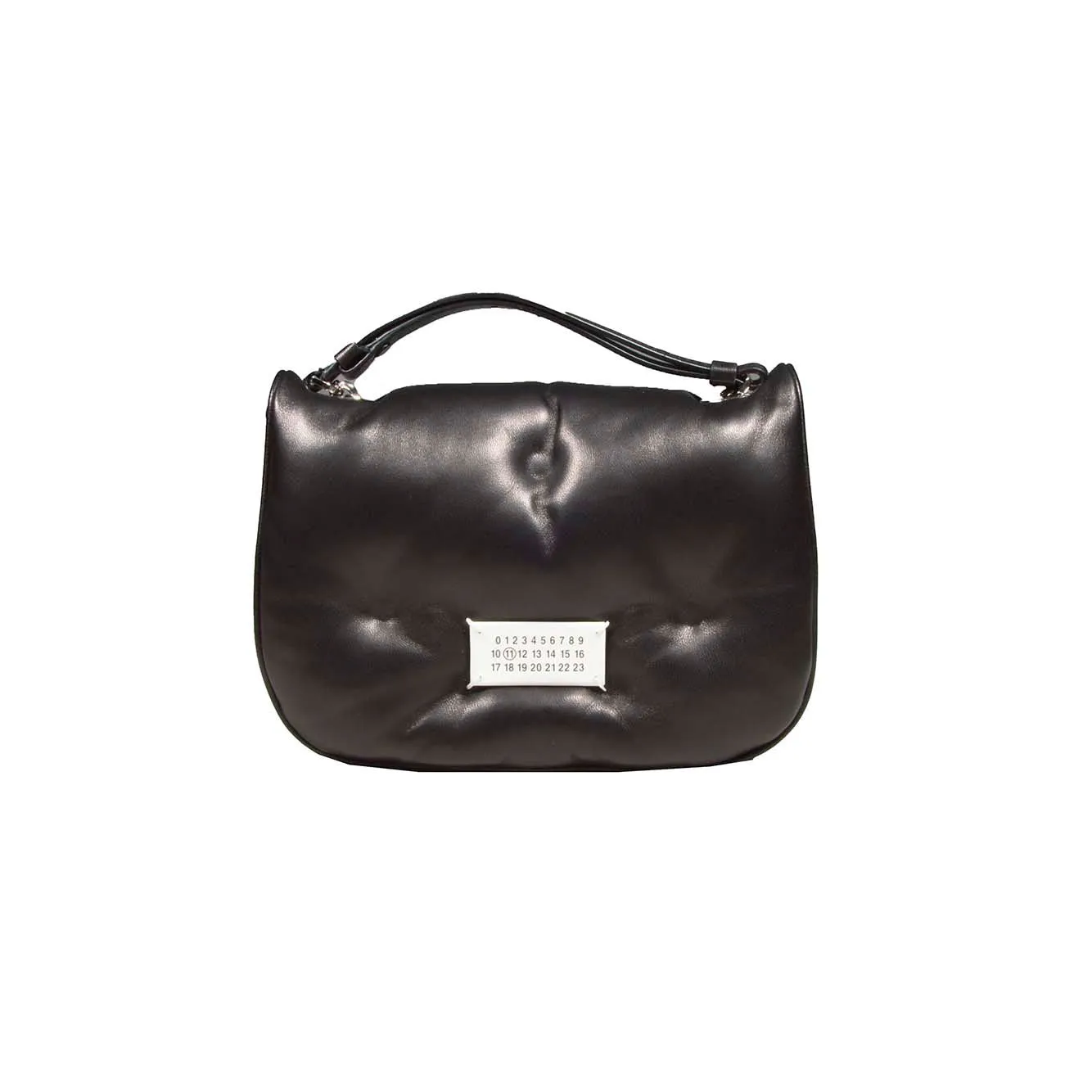 Borsa Glam Slam Flap piccola in pelle nera Maison Margiela