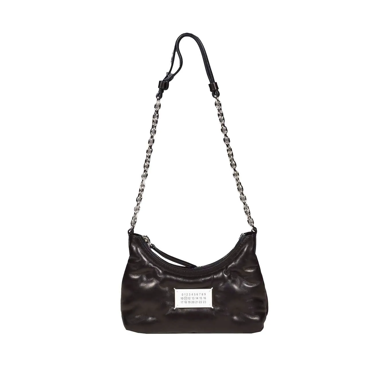 Borsa Glam Slam Hobo micro in pelle nera Maison Margiela
