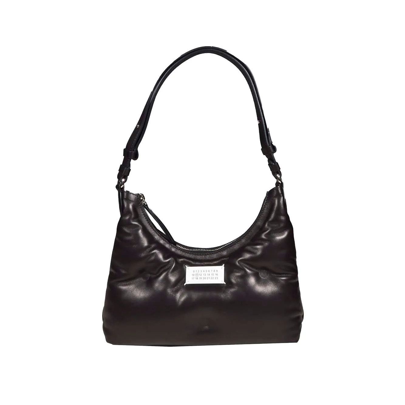 Borsa Glam Slam Hobo piccola in pelle nera Maison Margiela