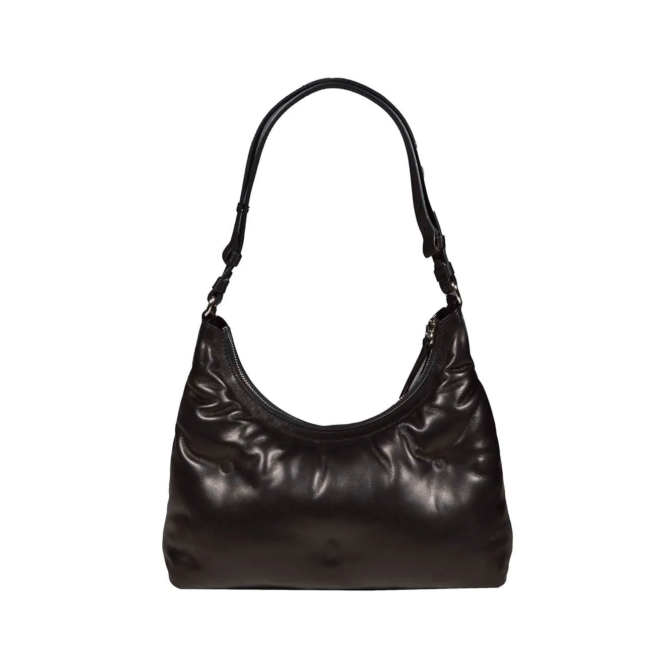 Borsa Glam Slam Hobo piccola in pelle nera Maison Margiela