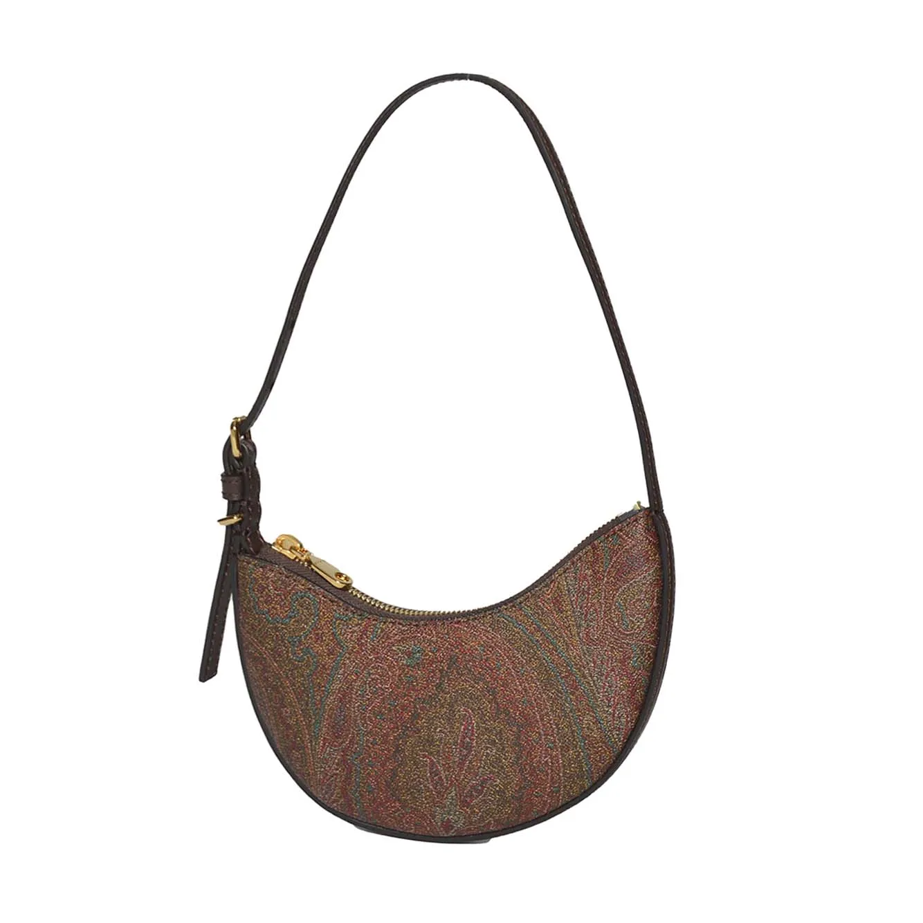 Borsa Hobo Essential mini in cotone marrone Etro