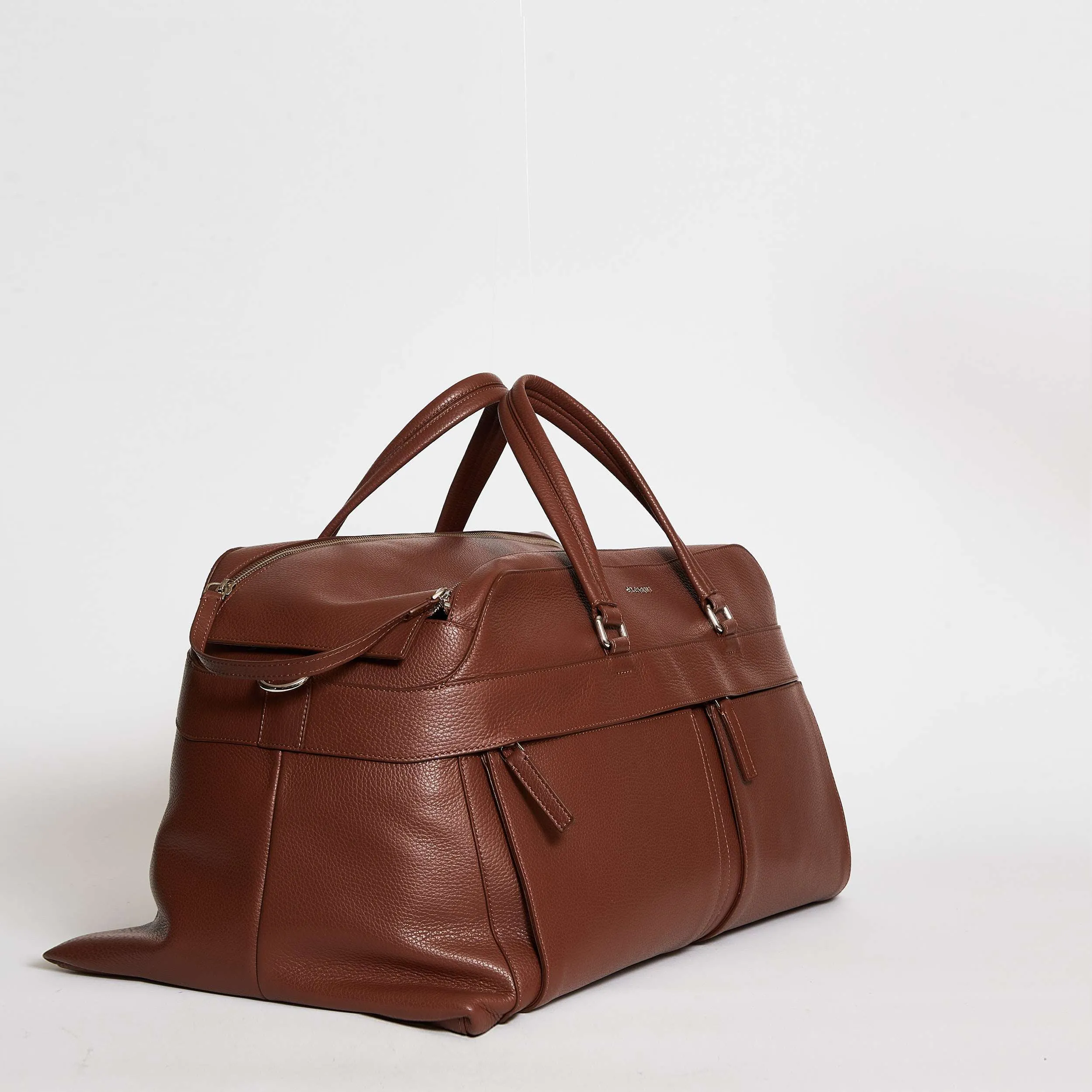 Borsa Micron In Pelle Con Tracolla Sigaro