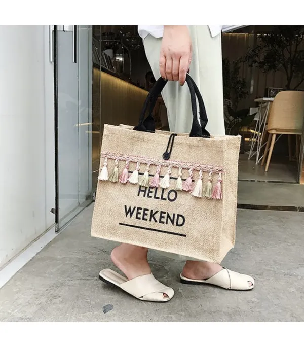 Borsa paglia hello weekend