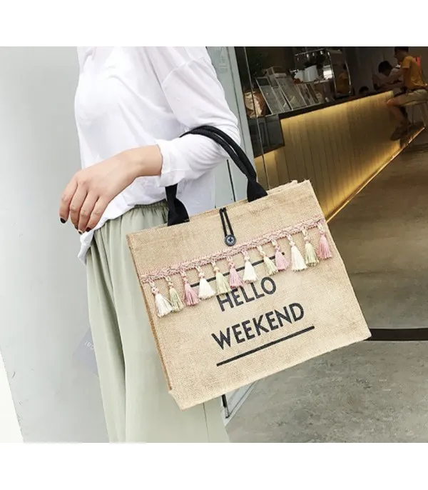 Borsa paglia hello weekend