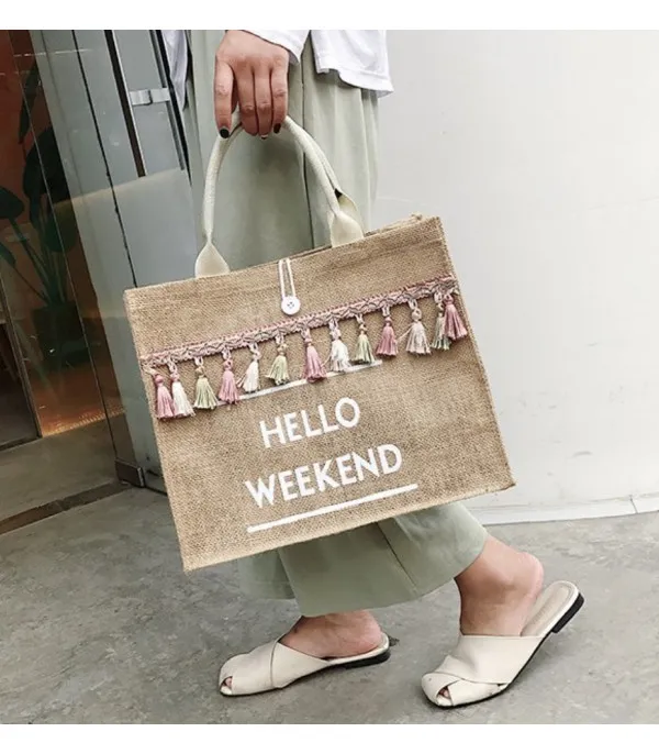Borsa paglia hello weekend