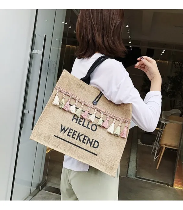 Borsa paglia hello weekend