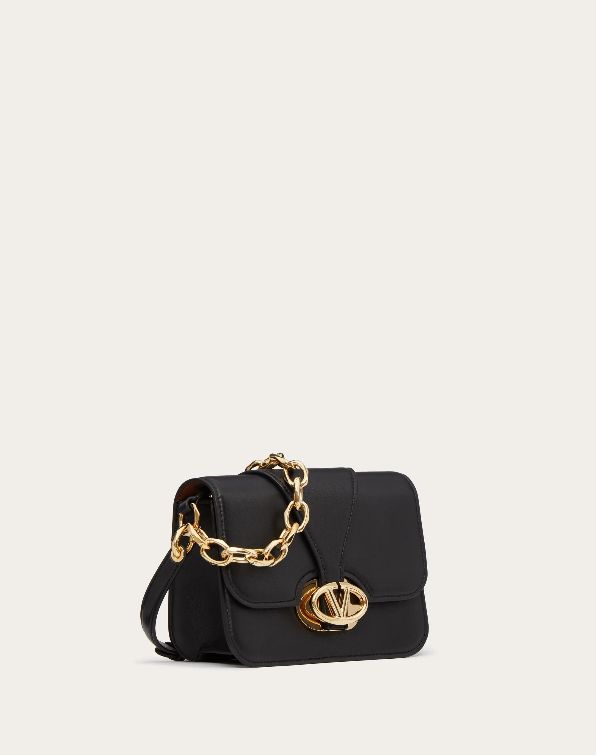BORSA PICCOLA A SPALLA VLOGO O'CLOCK IN NAPPA CON CATENA