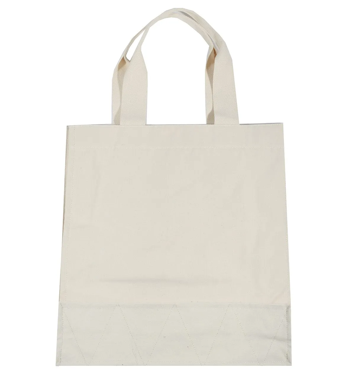 Borsa tote in canvas beige con stampa logo MSGM