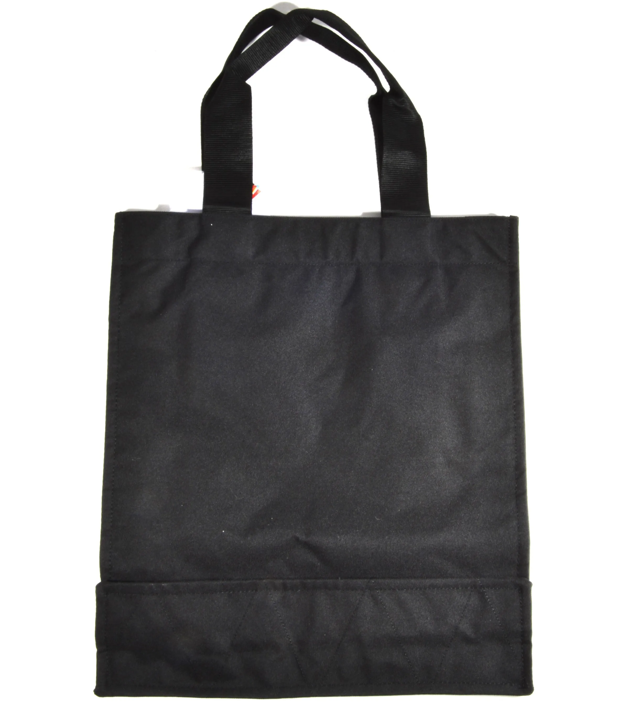 Borsa tote in canvas nero con stampa logo MSGM