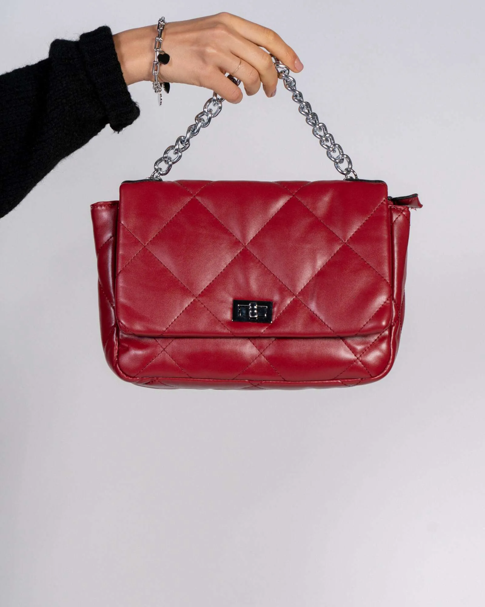 Borsa trapuntata rossa