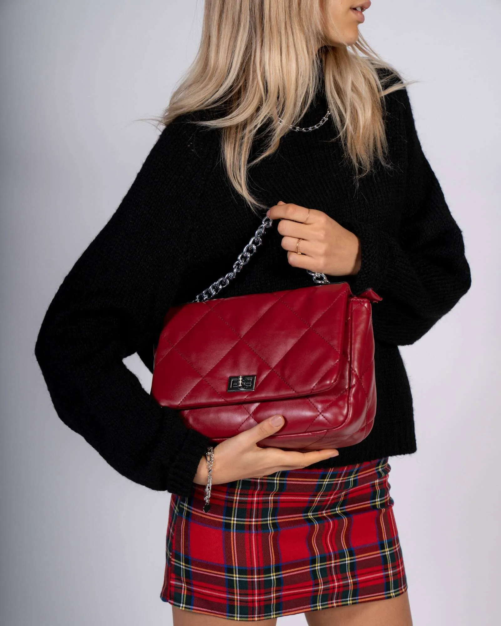 Borsa trapuntata rossa