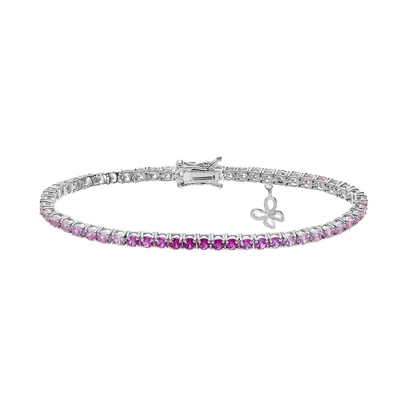 Bracciale Tennis con Cristalli Rosa – Comete