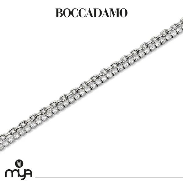 Bracciale tennis doppio filo con cristalli bianchi    
