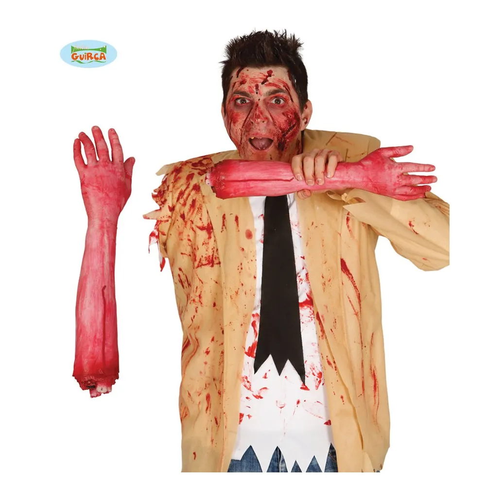 Braccio Mozzato Insanguinato da Zombie per Halloween e Carnevale