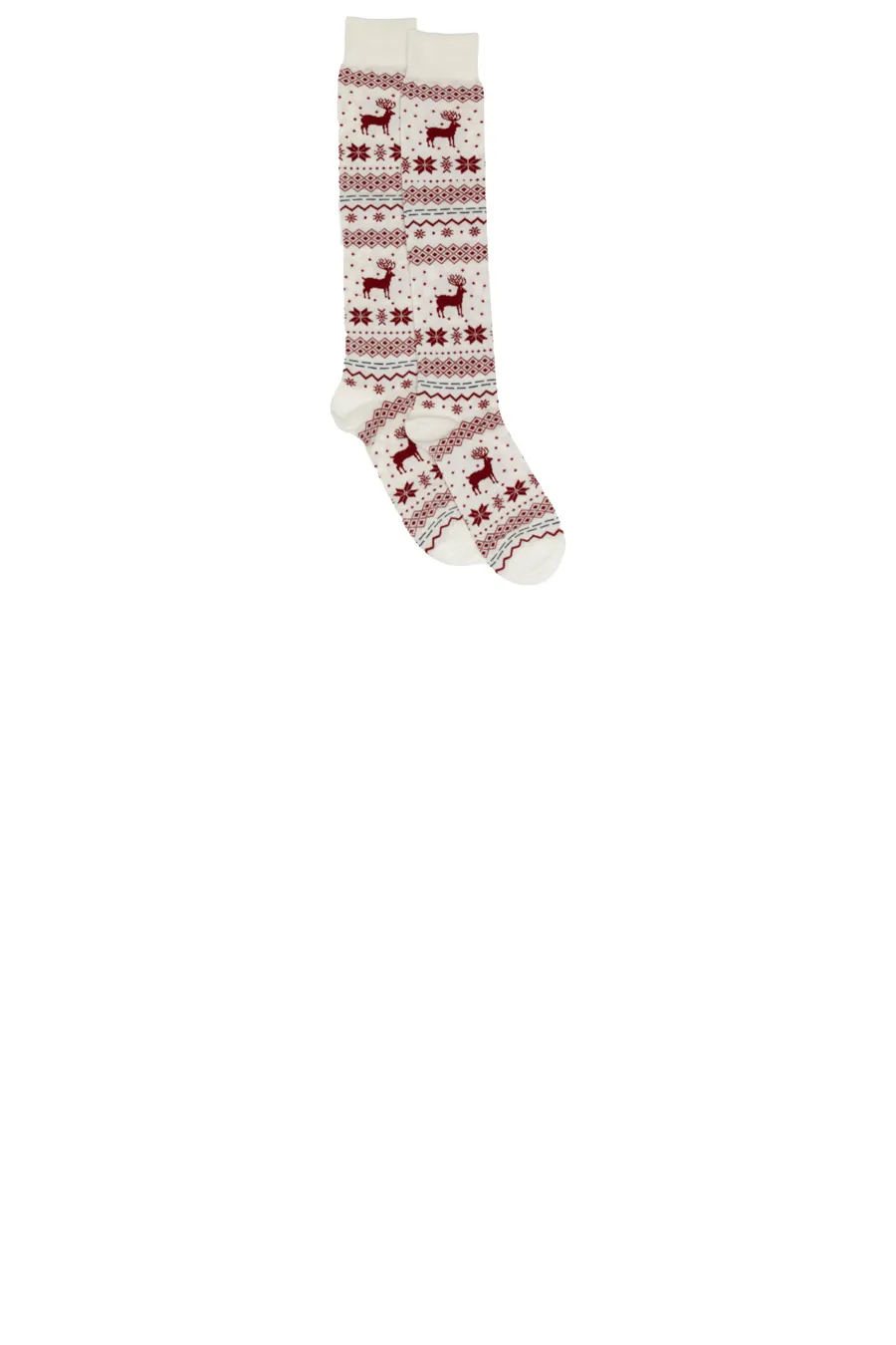 Calzini Alti al Ginocchio Bianchi Natalizi Crazy Socks 001