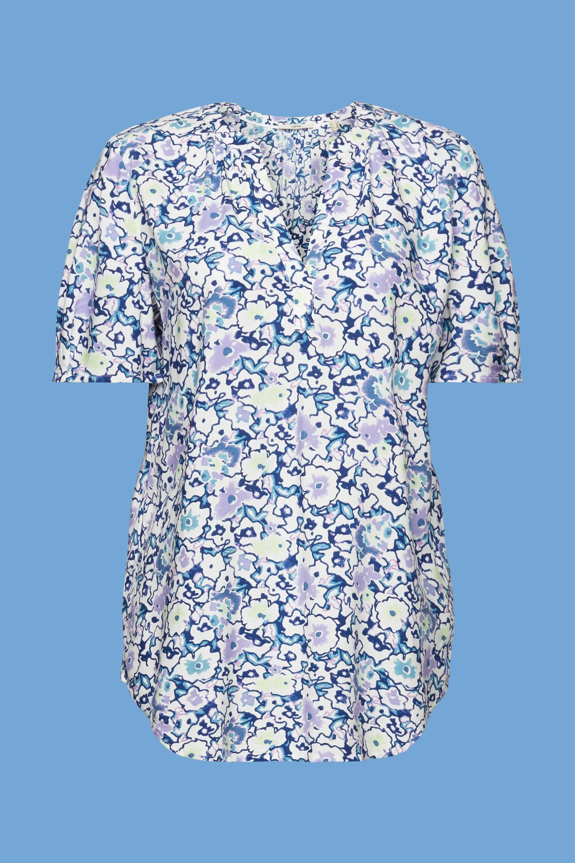 Camicetta floreale con scollo con spacco