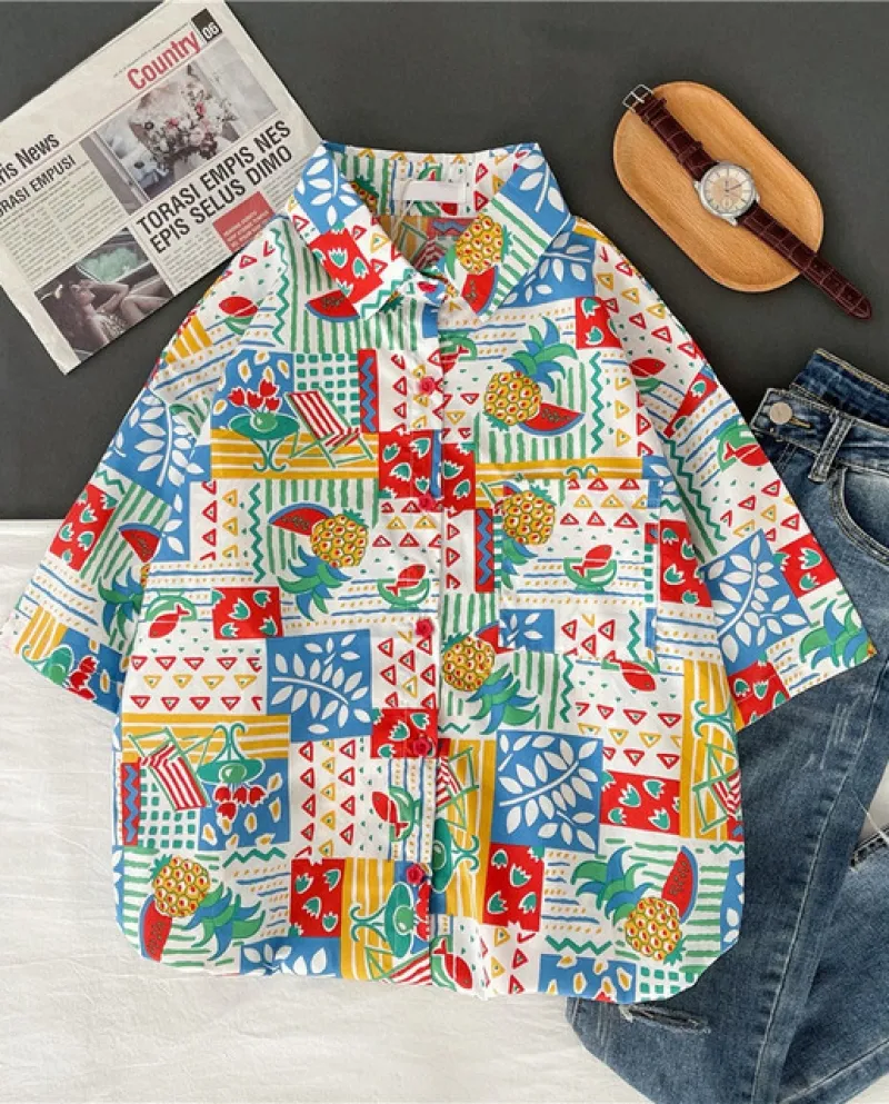 Camicette da donna primavera estate Camicie oversize stile Bf Top Harajuku Dr