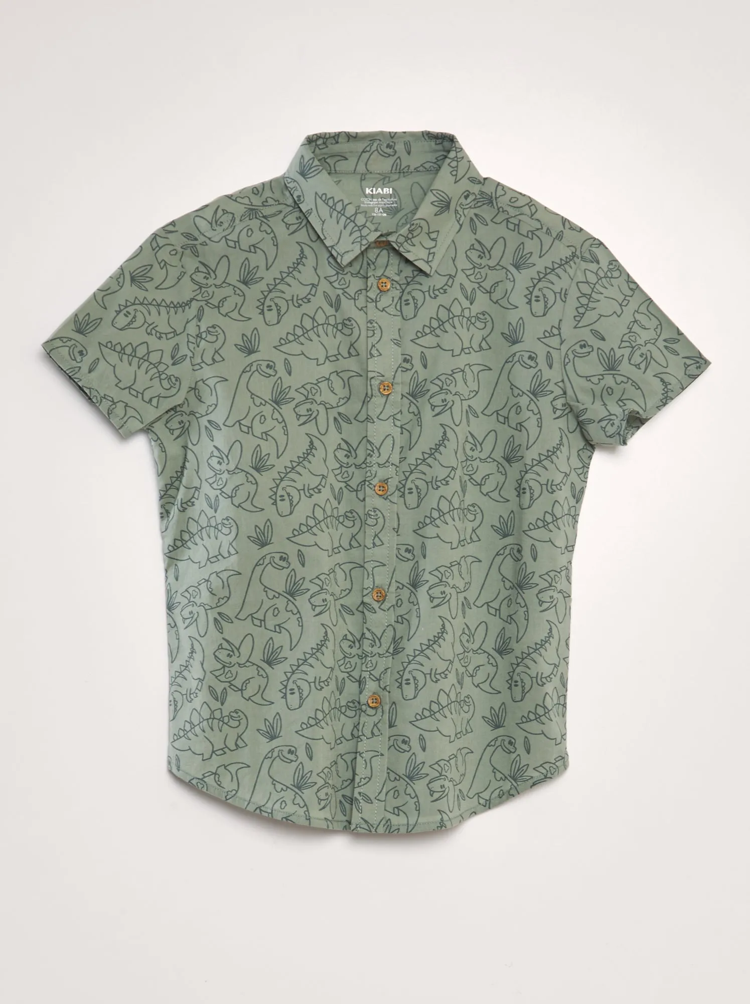 Camicia a maniche corte con stampa - KAKI
