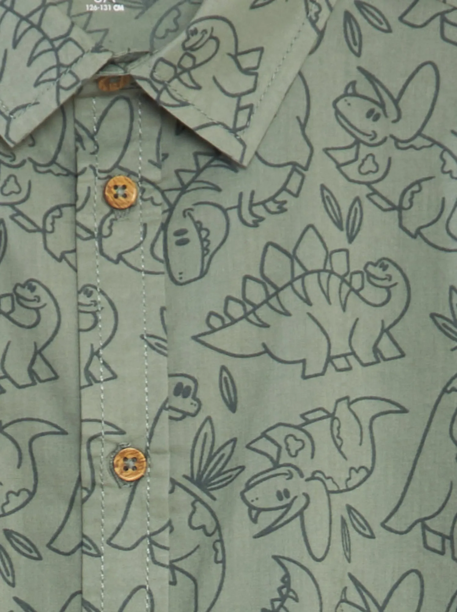 Camicia a maniche corte con stampa - KAKI