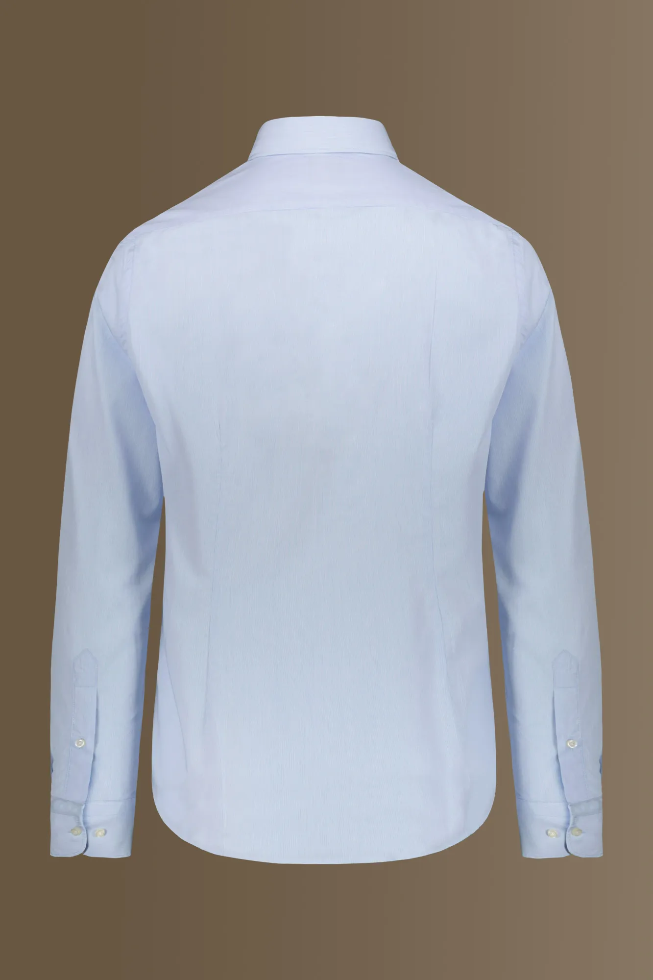 Camicia classica lavata uomo collo francese tinto filo popeline riga sottile