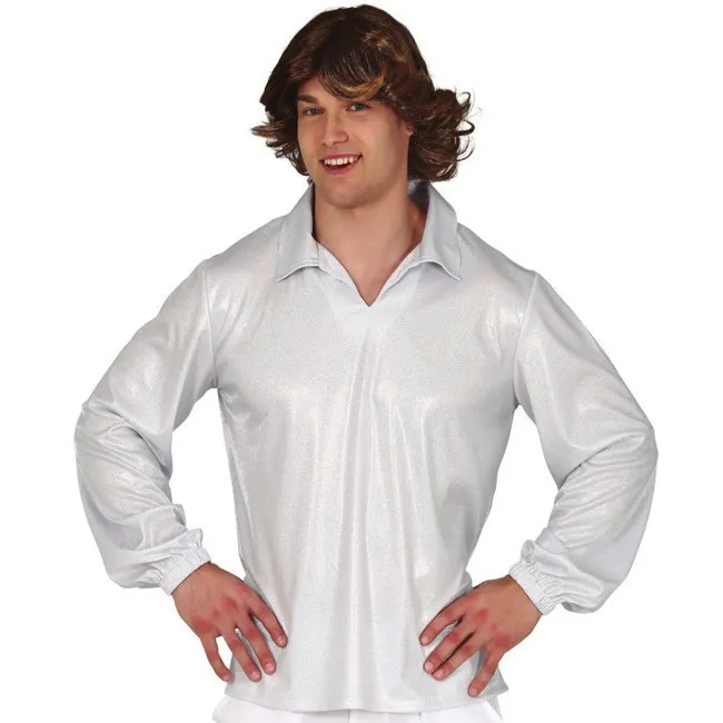 Camicia da discoteca argentata