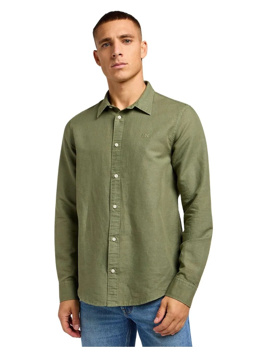 Camicia Uomo Lee con bottoni bianchi