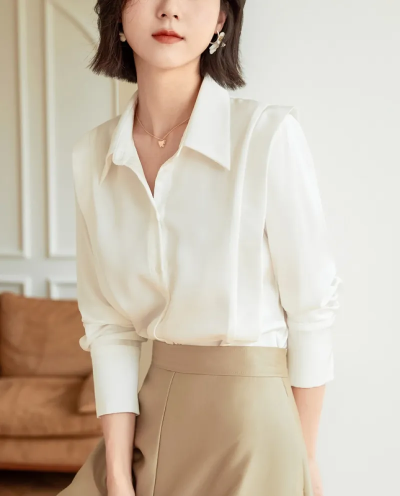 Camicie da donna professionali Autunno Nuovo temperamento Camicie versatili semplici