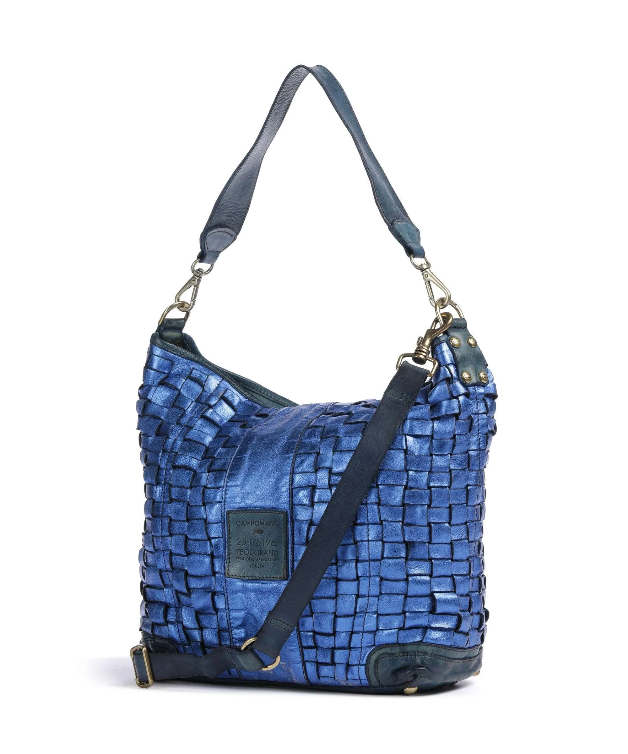  Campomaggi Borsa shopper pelle bovina blu  