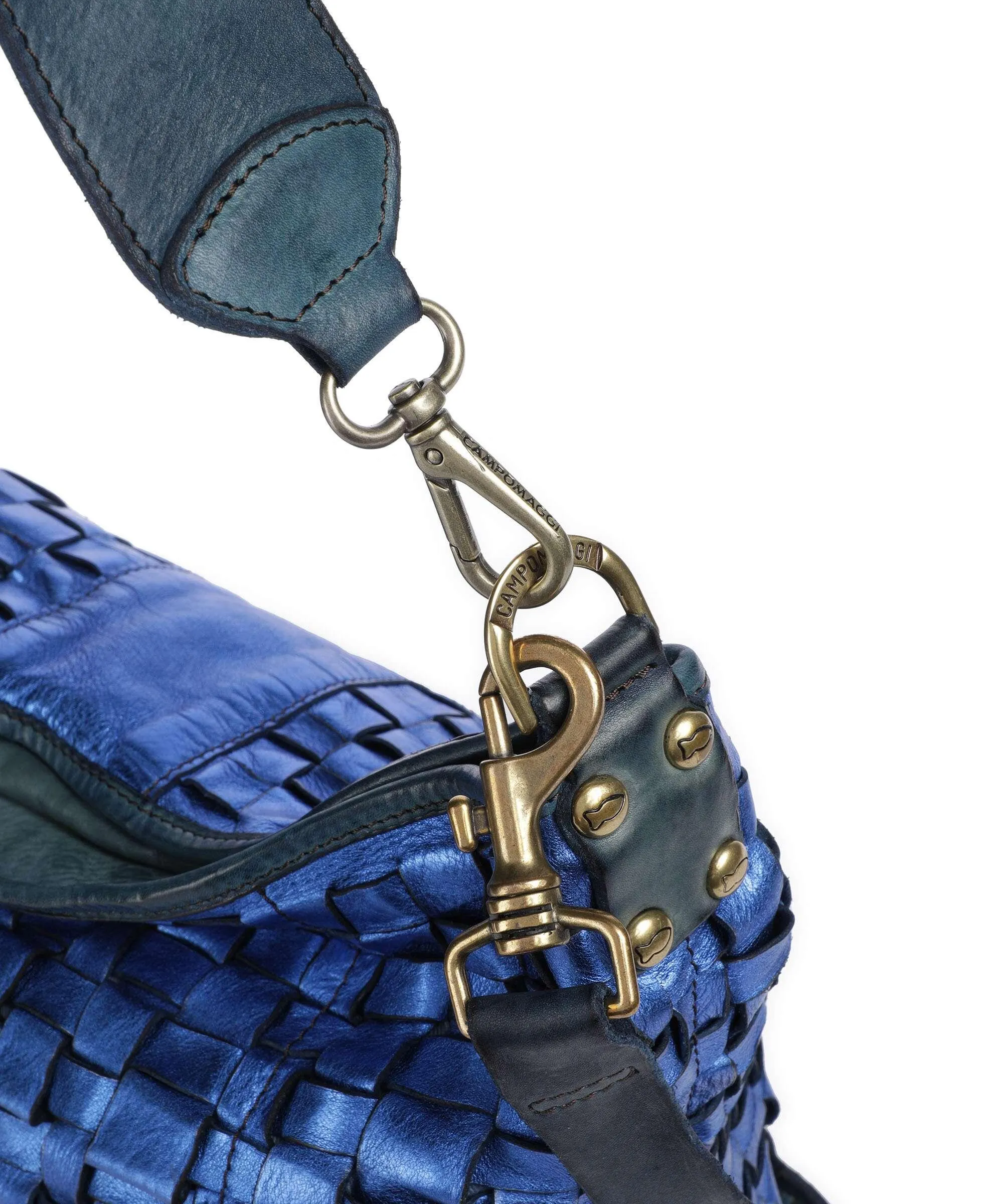  Campomaggi Borsa shopper pelle bovina blu  