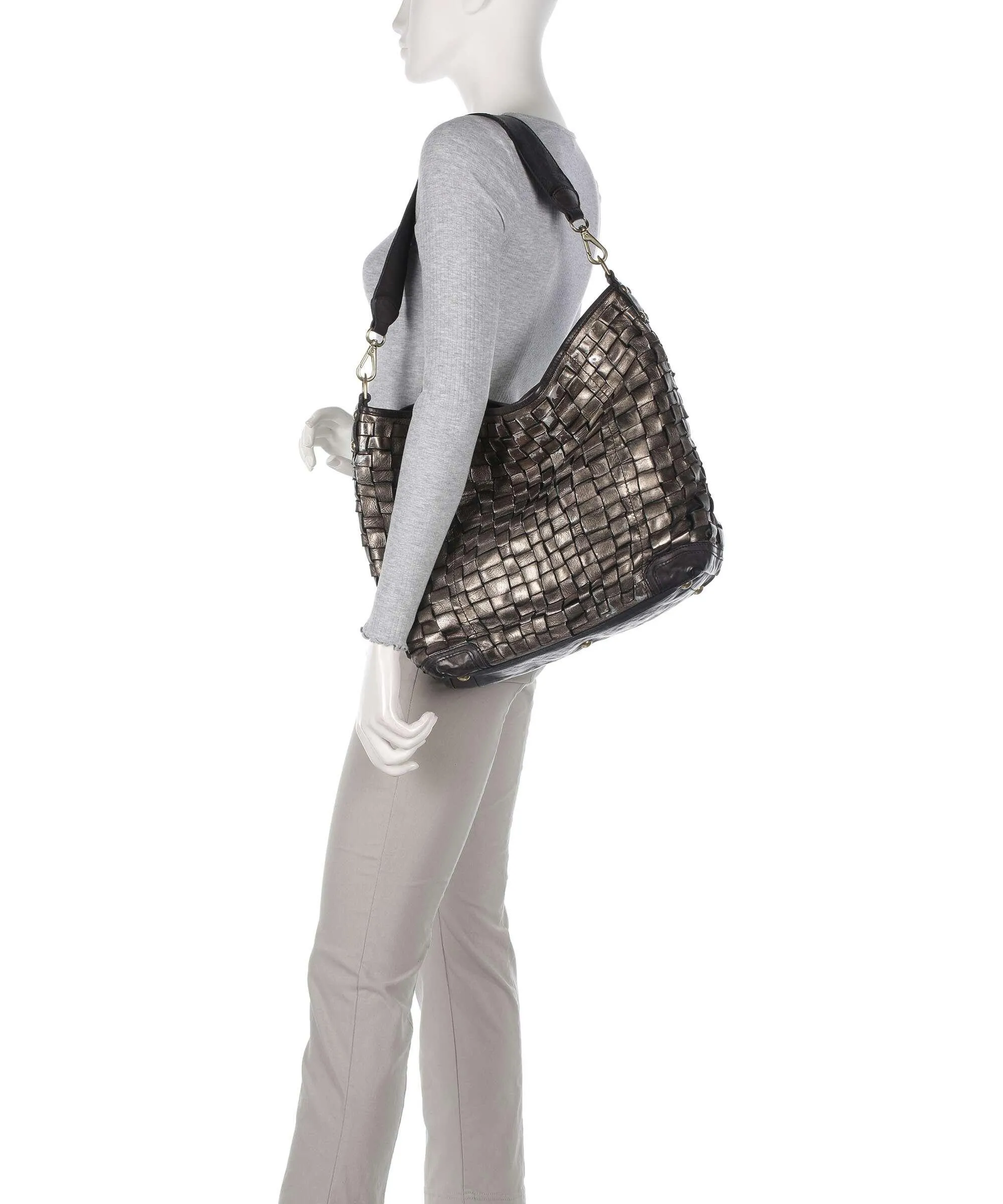  Campomaggi Borsa shopper pelle bovina grigio scuro  