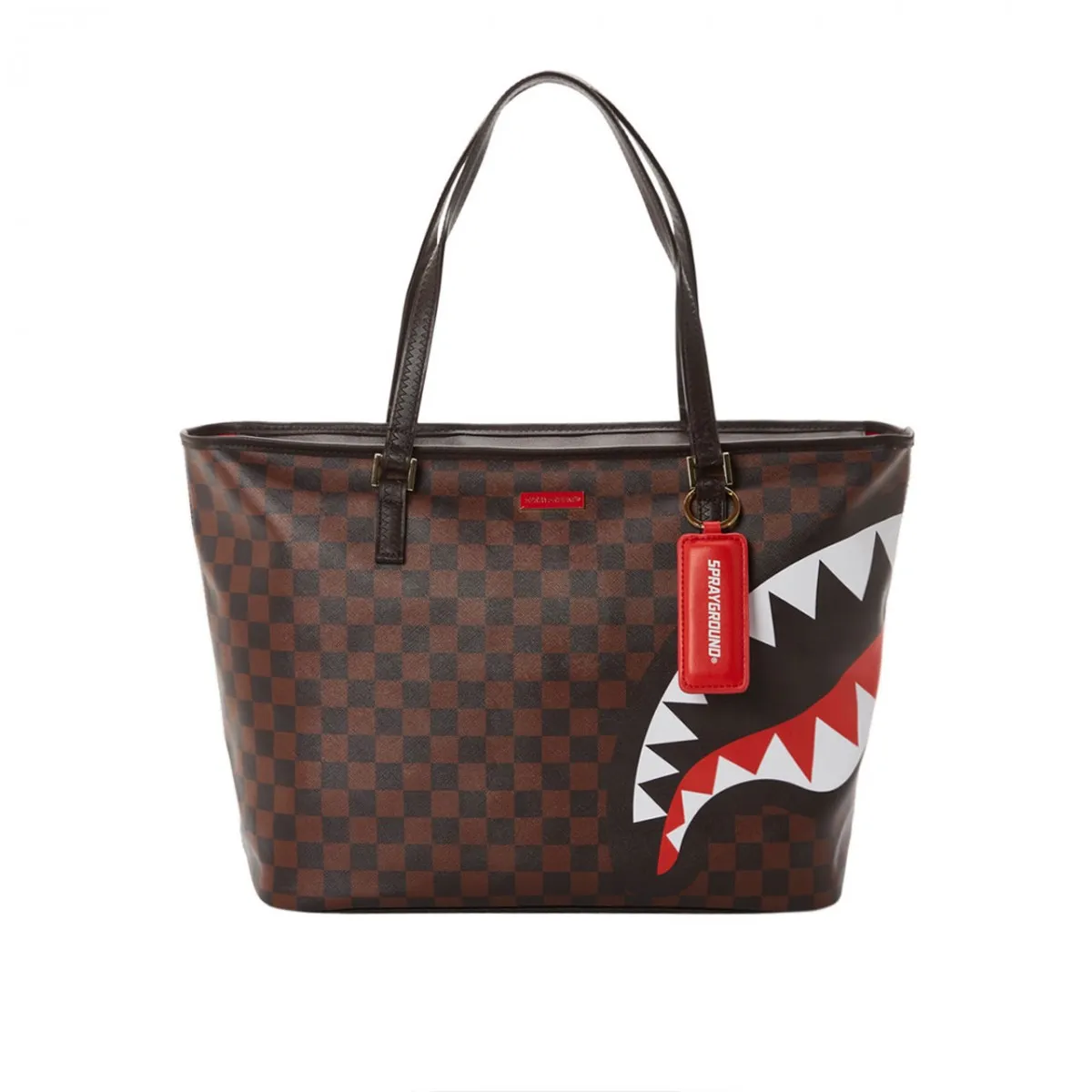 Checks & Camo Tote, Marrone