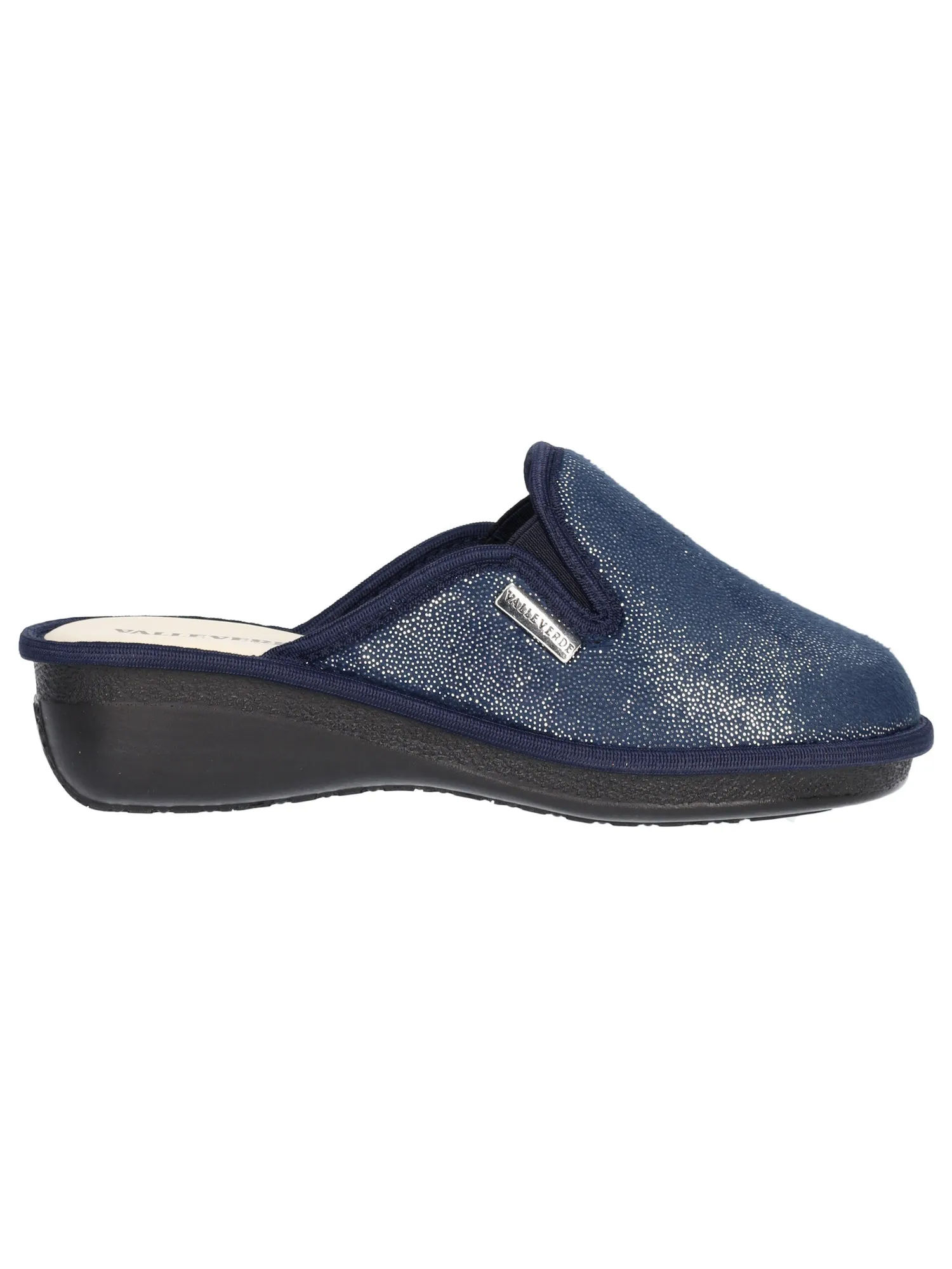 Ciabatta zeppa bassa Valleverde da donna blu