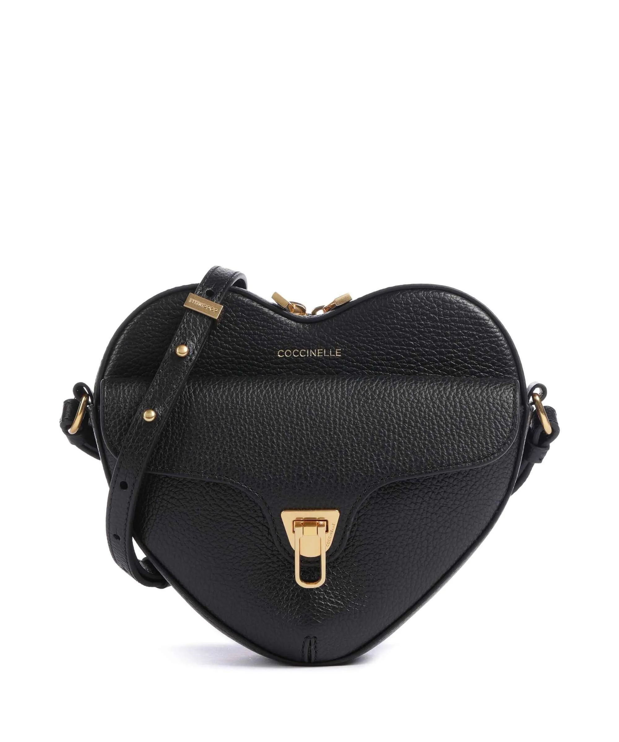  Coccinelle Beat Soft Borsa a tracolla pelle di vacchetta grana nero  