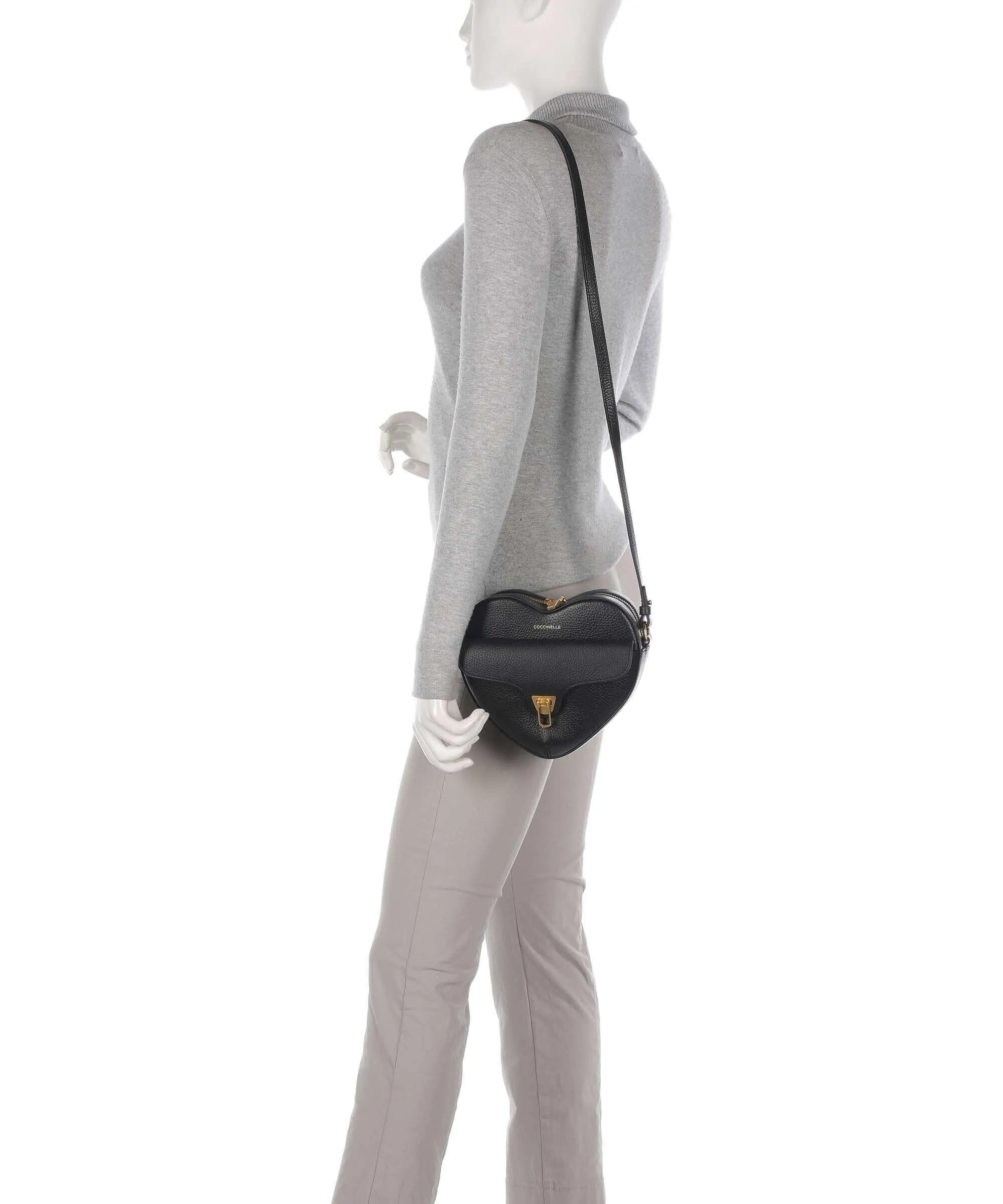  Coccinelle Beat Soft Borsa a tracolla pelle di vacchetta grana nero  