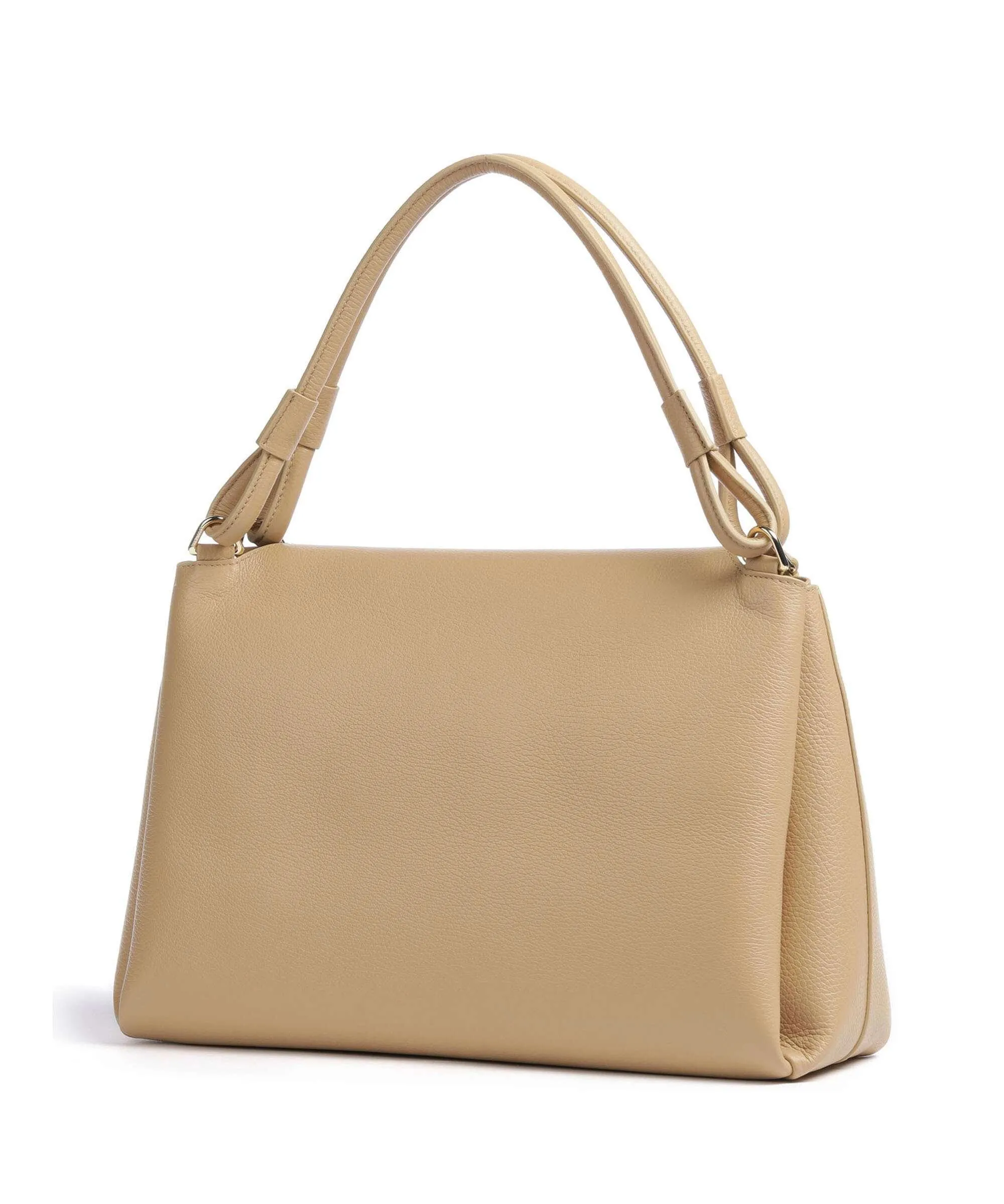  Coccinelle Eclyps Borsa a spalla pelle granulata beige  
