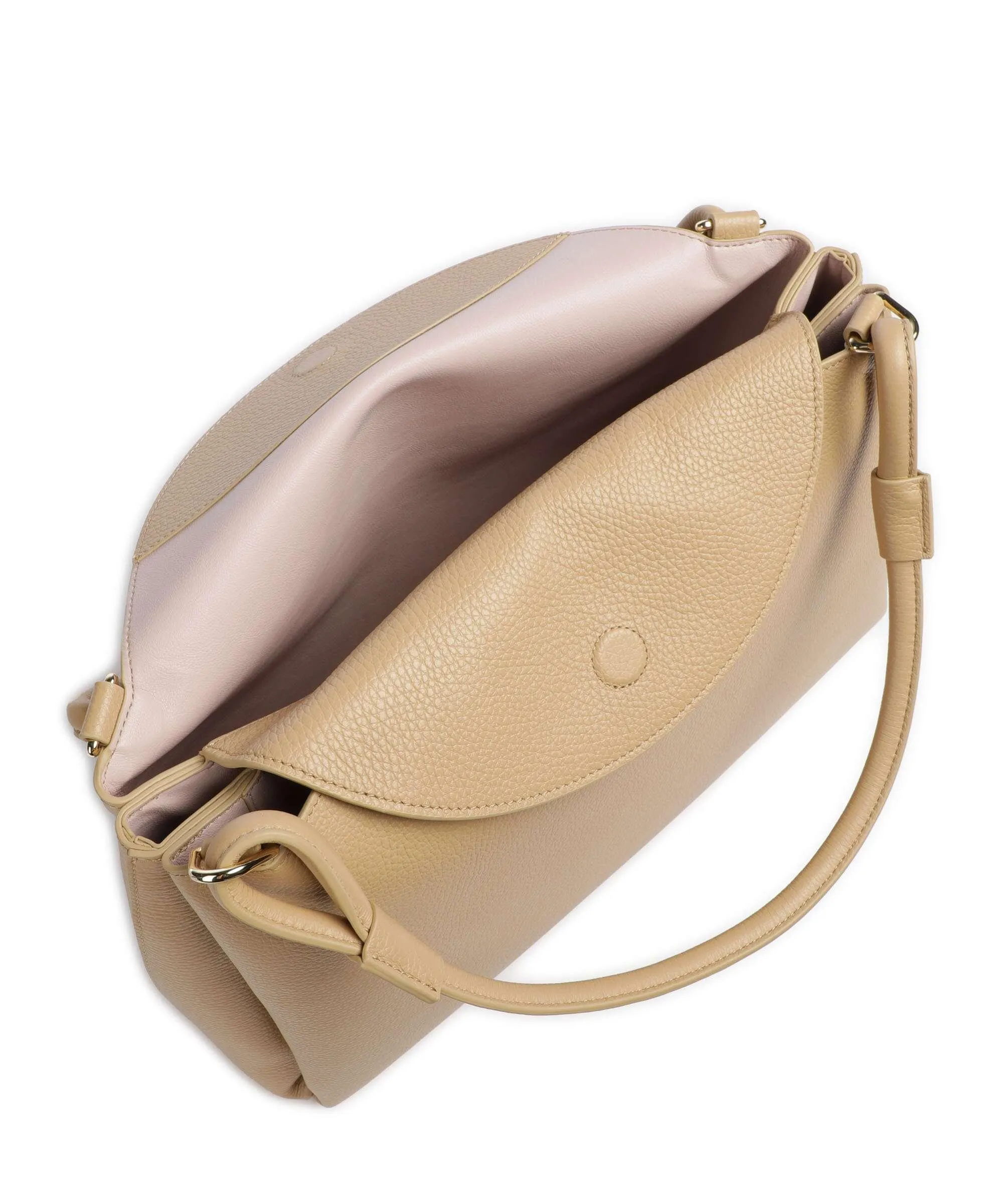  Coccinelle Eclyps Borsa a spalla pelle granulata beige  