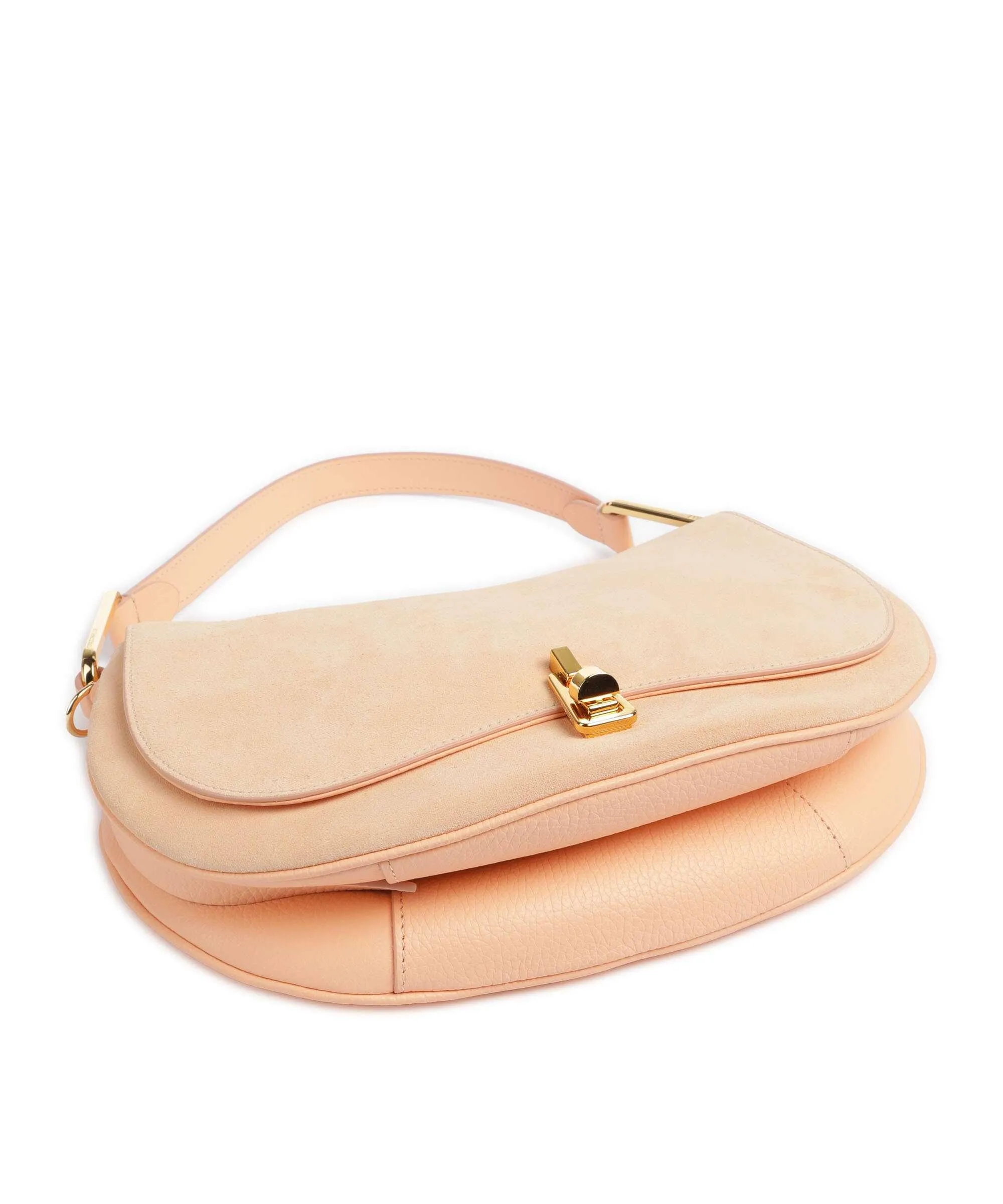  Coccinelle Magie Suede Borsa a spalla pelle bovina ruvida, pelle di vacchetta grana albicocca  