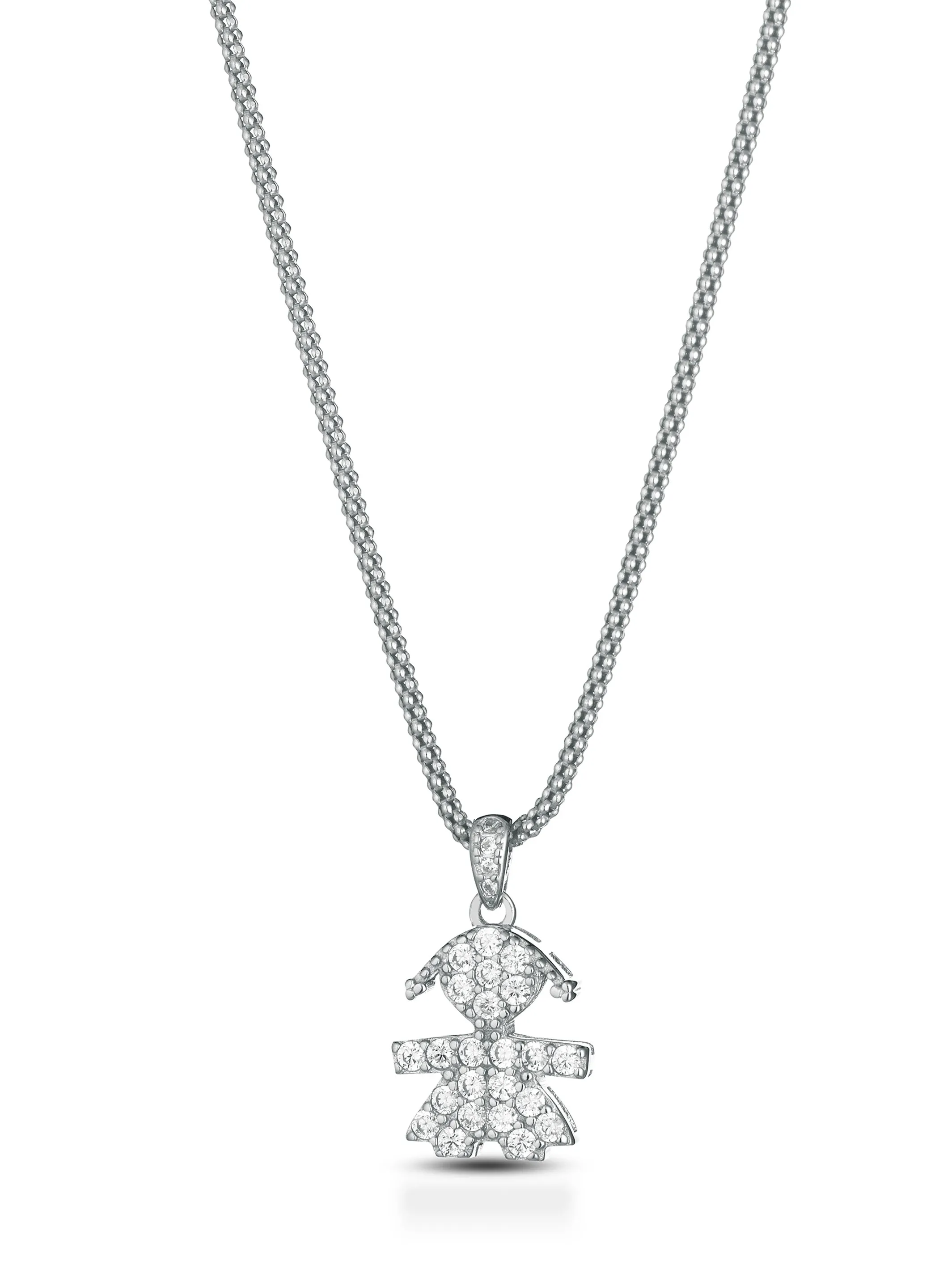 Collana con ciondolo bimba argento e Zirconi
