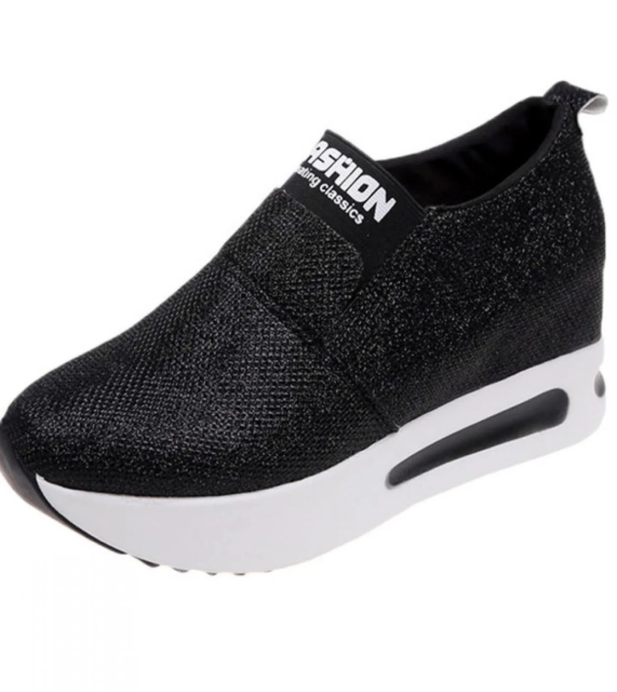 Comemore Autumn Winter Womens Sports Shoes  Casual Sneaker Round Toe Shallow Mouth Platform Flat Sneakers Slip On Loafe