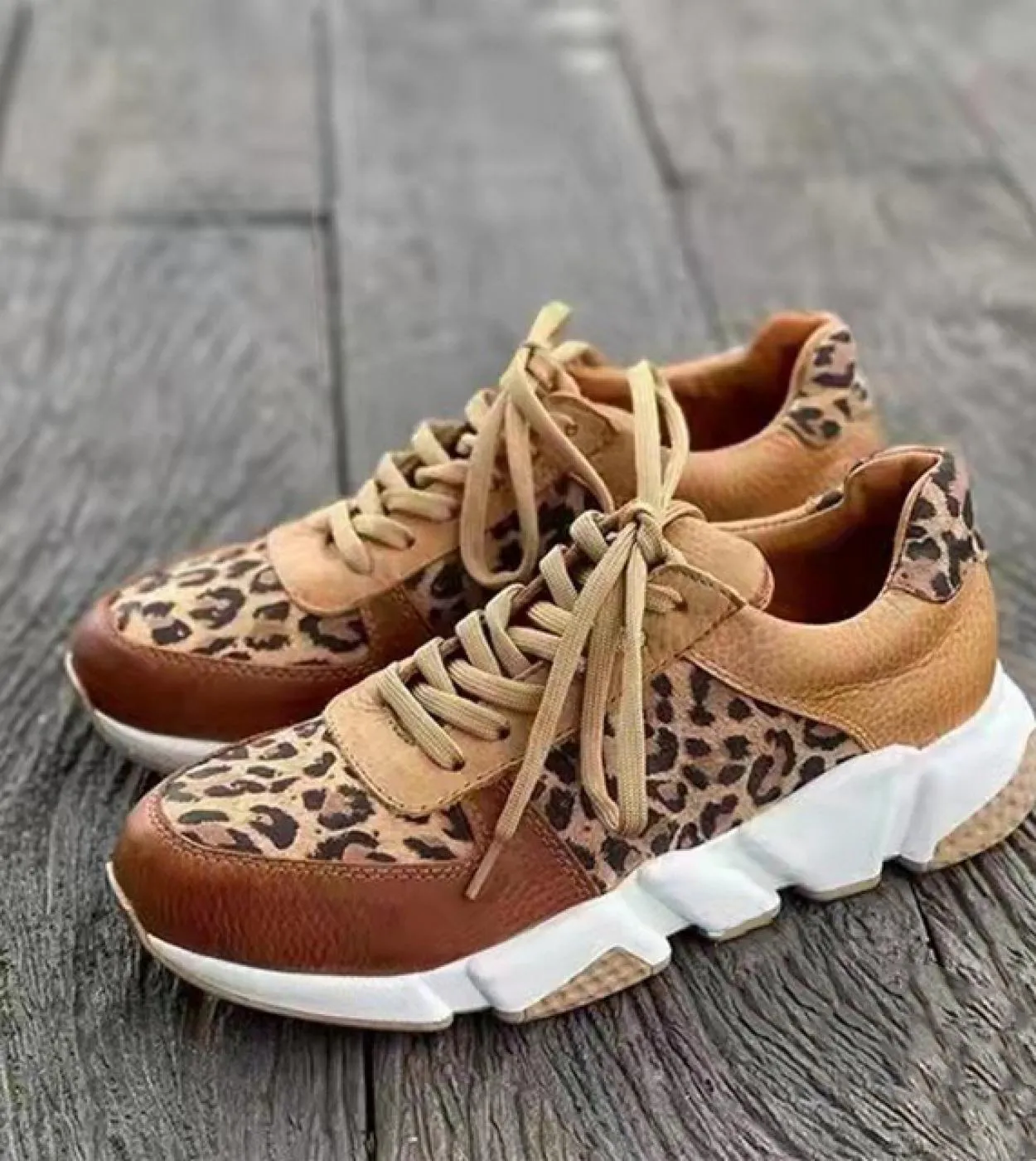 Comemore Women Casual Leopard Sneakers Platform Lace Up Female Autumn Shoes Fashion Round Toe Ladies Sports Shoe Womens