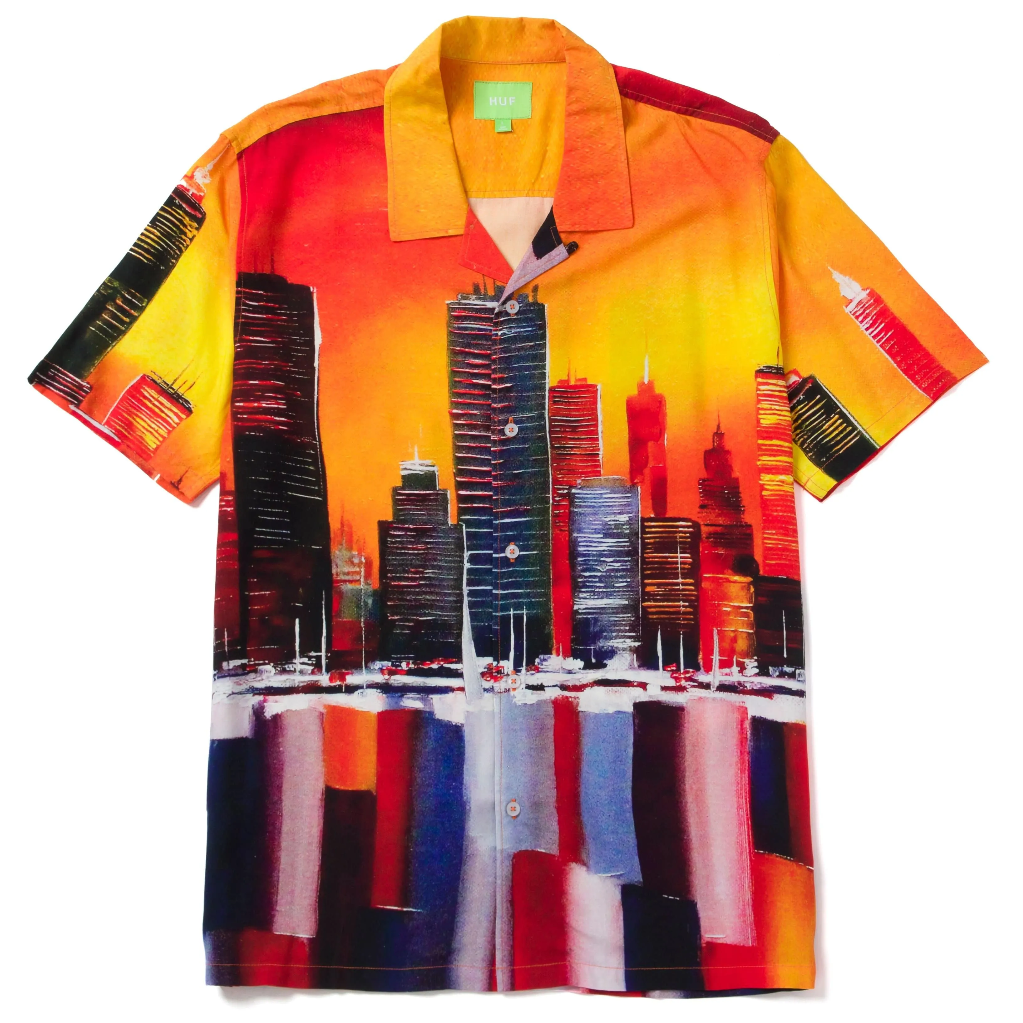 CONCRETE JUNGLE S/S WOVEN TOP - ORANGE