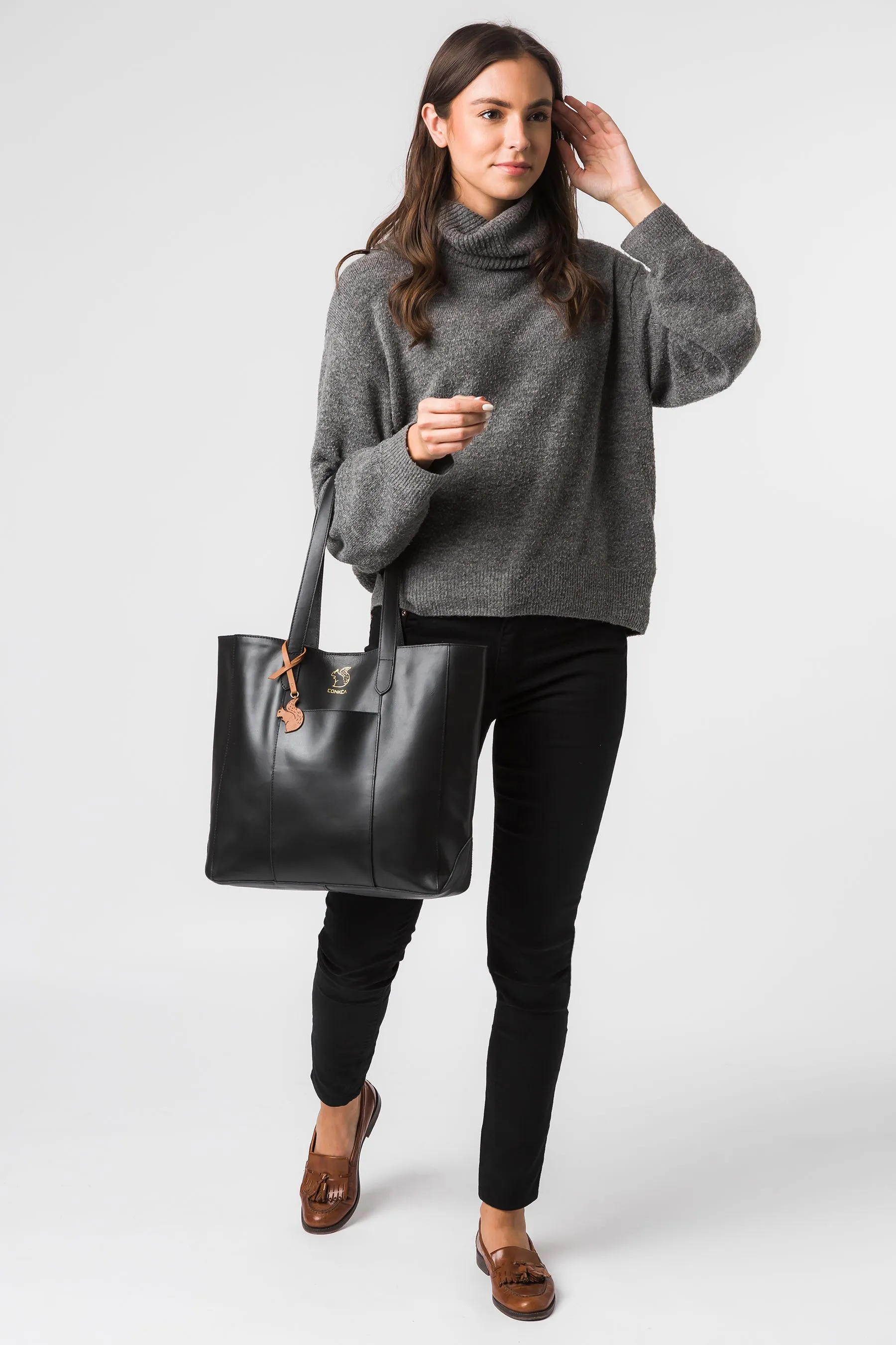 Conkca - Hardy - Borsa shopper in pelle conciata al vegetale    