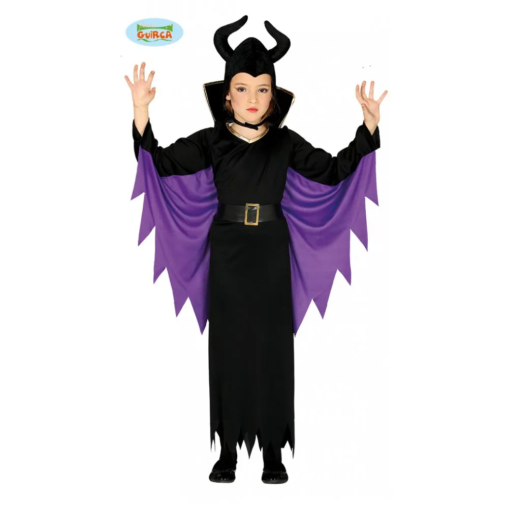 Costume Bambina Malefica Maleficent La Bella Addormentata Nel Bosco 5/6 Anni Carnevale Halloween