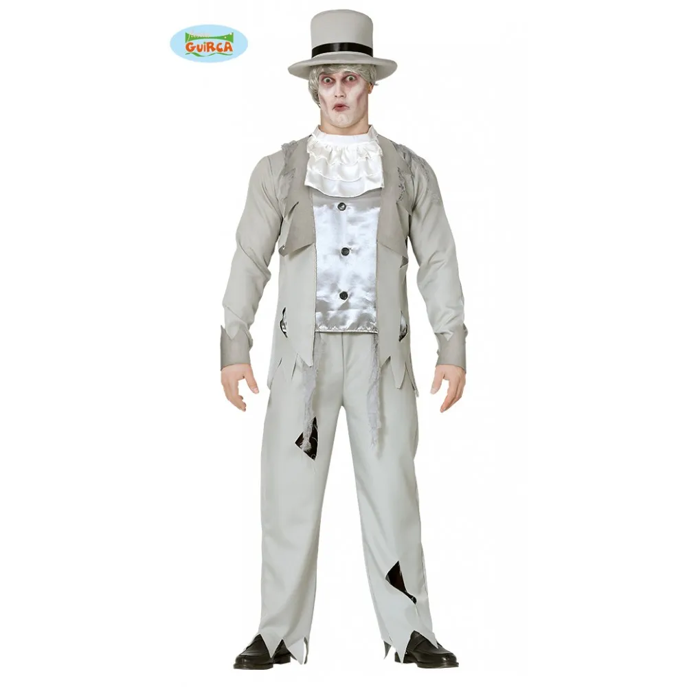 Costume Fantasma Elegante Horror Halloween Uomo Adulto Taglia L 52-54